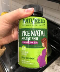 NATURELO Prenatal Multivitamin with Gentle Chelated Iron, Methyl Folate, Plant Calcium & Choline - Vegan, Vegetarian - Non-GMO - Gluten Free - 180 Capsules - 2 Month Supply 180 Count (Pack of 1) 49 81cm9Au1q6L