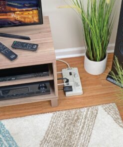 Tripp Lite 8 Outlet Surge Protector Power Strip, 8ft Cord Right Angle Plug, LIFETIME INSURANCE & $75K INSURANCE (TLP808) light gray 15 81cmit6IQgL