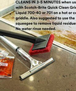 3M Scotch-Brite Griddle Cleaning, Quick Clean Heavy Duty Scour Pad, 4" x 5.25" Pads/Pack, For Baked On Food and Cooking Oils, Use on Hot or Cool Griddle, 15 Count 10 81cmzWmSgL