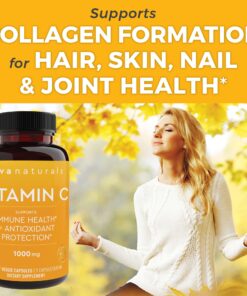 Viva Naturals Vitamin C 1000mg - Non-GMO Vitamin C Supplements with Citrus Bioflavonoids & Rose Hips for Immune Support & Antioxidant Protection, 250 Vegetarian Capsules 21 81cn7ISJqvL