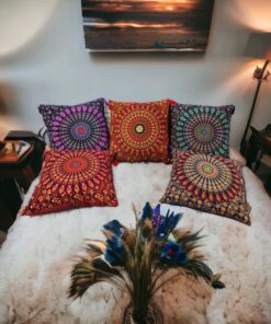 16x16 Inches Indian Decor Mandala Cushion Covers Arabian Decor Pillows Set Of 5 Pcs Moroccan Decor Christmas Pillows Decorative Pillow Covers Home Decor Wedding Decoration (16X16 Inches) 16X16 Inches 27 81cp6zZsdL