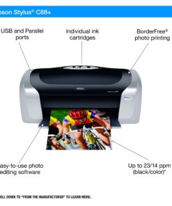 Epson Stylus C88+ Inkjet Printer Color 5760 x 1440 dpi Print Plain Paper Print Desktop Model C11C617121 Printer Only 14 81cqUU4ouyL