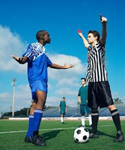 Crown Sporting Goods Men's Official Black & White Stripe Referee / Umpire Jersey – Pro-style Ref Uniform, Great for Basketball, Football, & Soccer Medium 8 81cqdPwlnJL