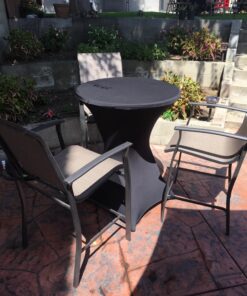 Tina's 32x43 Inch Highboy Spandex Cocktail Table Covers Black, Cocktail Table Spandex Covers, Fitted Stretch Cocktail Table Tablecloth for Round Tables 1 21 81cqg7TVM4L