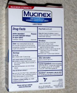 Mucinex 12 Hour 1200mg Maximum Strength Guaifenesin Chest Congestion & Mucus Relief, Guaifenesin Expectorant Aids Mucus Removal, Chest Decongestant for Adults, Dr Recommended, 42ct Tablets 42 Count (Pack of 1) Release Tablets 47 81cr1E2xYwL 1