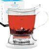GROSCHE 17.7oz BPA-Free Tea Infuser Teapot with Drip-Free, Easy Clean Design 17.7 fl oz Clear 2 81cs3uM L