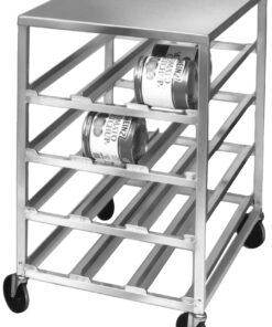 Channel Manufacturing CSR-4MS Half Size Mobile Aluminum Can Rack for #10 and #5 Cans with Stainless Steel Top