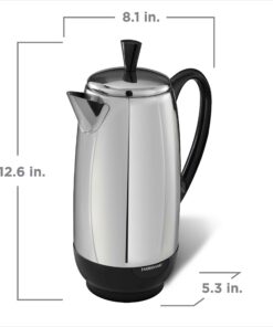 Farberware 12-Cup Electric Percolator Coffee Pot, Premium Stainless Steel, FCP412 12 Cup 28 81cuE6VrmL