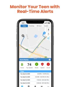 MOTOsafety OBD GPS Car Tracker, Hidden Vehicle Tracker and Monitoring System with Real Time Location GPS Reports, For Auto, Adults, Fleet, Parents, Teen, Elderly, 4G with Phone App 32 81cvOGMwb4L