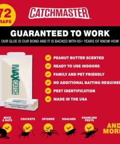 Max Catch 72 Pack Professional Strength - Mouse, Rat & Pest Glue Scented Sticky Trap for Rodents and Insects - Ready to Use Indoors - Non Toxic, No Mess, Easy Cleanup Mice Trap by Catchmaster 20 81cwVlIRVXL