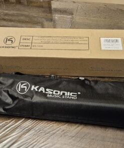 Music Stand, Kasonic 2 in 1 Dual-Use Folding Sheet Music Stand & Desktop Book Stand, Portable and Lightweight with Music Sheet Clip Holder & Carrying Bag Suitable for Instrumental Performance (Black) Black 66 81d y1neRvL