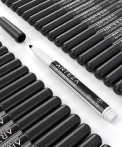 ARTEZA Black Dry Erase Markers, Pack of 52, Fine Tip, Low-Odor Black Ink, Classroom Whiteboard Markers for Back to School Supplies, Office, Homeschooling and Teachers, Erasable Bulk Supply 1 Count (Pack of 52) 6 81d1x5FENL