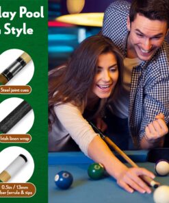 ISZY Billiards Pool Stick Set of 4. 2-Piece Cue Sticks Made from Hardwood Canadian Maple Wood in 4 Billiards Accessories Set 11 14 81d25wFeS2L