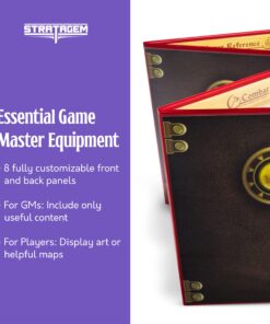 Alternative view of Stratagem The Master's Tome 4-Panel Customizable GM Screen with Free Inserts – Dry Erase, Dungeon & Game Master Accessory for Tabletop RPG Campaigns (Red) Red