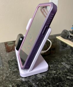 JARGOU 3 in 1 Wireless Charging Station Wireless Charger for iPhone 15 14 13 12 11 Pro Max/X/8 Charging Station for Multiple Devices for Apple Watch for AirPods 2/3/Pro/Pro 2 D-Purple 24 81d37 vRuQL