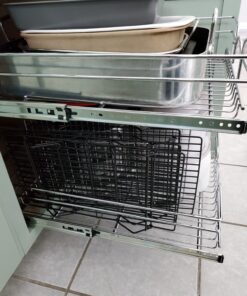 Rev-A-Shelf 5WB2-1822-CR 18 x 22 Inch Two-Tier Kitchen Organization Cabinet Pull Out Storage Wire Basket, Chrome 18 in 49 81d3lIimsL