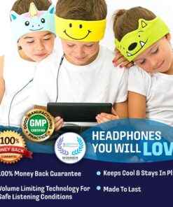 CozyPhones Over The Ear Headband Headphones - Kids Headphones Volume Limited with Thin Speakers & Super Soft Fleece Headband - Green Frog 27 81d44cyYuSL 2