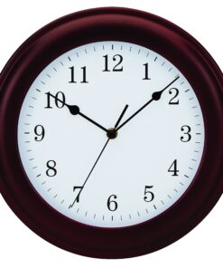 Tempus, Mahogany Traditional Wood Wall Clock, 12"