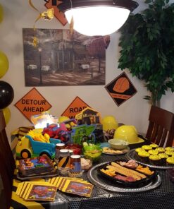 Creative Converting Construction Birthday Zone Plastic Tablecover, Party Supplies, 54" x 108", Multicolor, 1ct 14 81d46mQpSPL