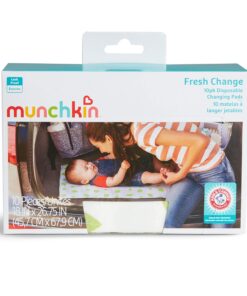 Munchkin® Arm & Hammer Disposable Changing Pad, 10 Count , White/Green 10pk Changing Pads 15 81d4LiLLOGL