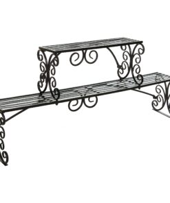 MyGift Black Metal Over The Sink Shelf with Scrollwork Design, 2 Tier Display Stand Organizer for Kitchen Accessories 25 81d5msT3vBL