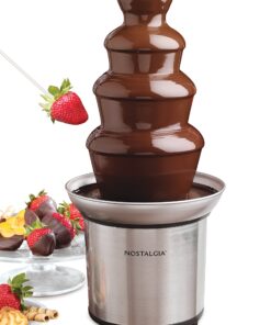 Alternative view of Nostalgia CFF986 32-Ounce Stainless Steel Chocolate Fondue Fountain, 2-Pound Capacity, Easy to Assemble 4 Tiers, Perfect For Nacho Cheese, BBQ Sauce, Ranch, Liqueurs Original