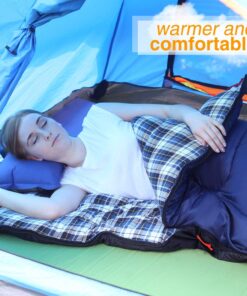 REDCAMP Cotton Flannel Sleeping Bag for Camping Backpacking, Adults Cold Weather Envelope Sleeping Bags with 2/3/4lbs Filling Blue with 2lbs filling 27 81d7sbzATrL