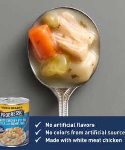 Progresso Rich & Hearty, Hearty Chicken Pot Pie Style with Dumplings Canned Soup, 18.5 oz. (Pack of 12) 9 81dACZeNzHL