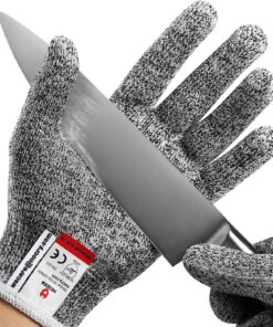NoCry Premium Cut Resistant Gloves Food Grade — Level 5 Protection; Ambidextrous; Machine Washable; Superior Comfort and Dexterity; Lightweight Protective Gloves; Complimentary eBook Small Original Grey 29 81dBvQOWwhL