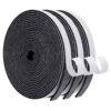 MAGZO Weather Stripping Door Seal, 1/2 Inch Wide X 1/8 Inch Thick Adhesive Foam Tape Soundproof Weatherstripping for Windows, 3 Rolls Total 50FT Black 1/2in * 1/8in * 50FT 2 81dC10PMoL