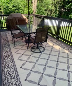 Stylish Camping 119187 9-feet by 18-feet Reversible Mat, Plastic Straw Rug, Large Floor Mat for Outdoors, RV, Patio, Backyard, Picnic, Beach, Camping (Brown/Beige) 9x18 Brown/Beige 26 81dDUFyiuUL