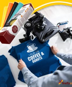 Firefly Craft Heat Transfer Vinyl Sheets - Black HTV - Iron On Vinyl for Cricut, HTV Vinyl Sheets, Vinyl Iron On, Easy Cut & Weed, Compatible with Cricut & Silhouette Cameo - 1 Sheet 12" x 20" 24 81dENWA3YIL 1