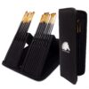 MyArtscape Paint Brushes - 15 Pc Brush Set for Watercolor, Acrylic, Oil & Face Painting | Long Handle Artist Paintbrushes with Travel Holder (Black) with Gifting Box | Premium Art Supplies Black 25 81dEWSGoIYL