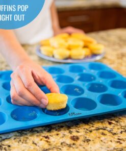 Silicone Muffin Pan & Mini Cupcake Baking Set (12 & 24 Cup) - Non Stick Mini Muffin Tin - BPA Free & Dishwasher Safe Silicon Bakeware Pans/Tins - Rubber Trays & Molds - Free Recipe eBook & Muffin Cups 12 & 24 Cup Set 25 81dFyEiwrnL