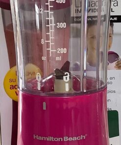 Hamilton Beach Portable Blender for Shakes and Smoothies with 14 Oz BPA Free Travel Cup and Lid, Durable Stainless Steel Blades for Powerful Blending Performance, Raspberry (51131) 14 oz. 1 Jar 41 81dGT8XJsL