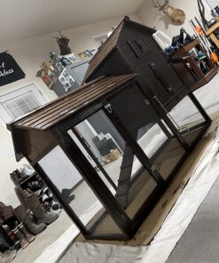 Best Choice Products 80in Outdoor Wooden Chicken Coop Multi-Level Hen House, Poultry Cage w/Ramps, Run, Nesting Box, Wire Fence, 3 Access Areas 45 81dGwLyWk L