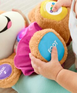 Fisher-Price Laugh & Learn Baby & Toddler Toy Smart Stages Sis With Pink Skirt and Purple Bows, Interactive Plush Dog with Music Lights & Learning Content for Ages 6+ Months Sis - Pink 44 81dHm1YVFBL