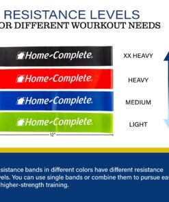 Resistance Band Exercise Loops - Set of 4 Elastic Workout Bands for Fitness, Muscle Toning, Stretching, and Physical Therapy by Home-Complete 22 81dI7ztk1OL