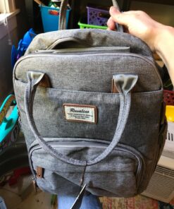 RUVALINO Diaper Bag Backpack, Multifunction Travel Back Pack Maternity Baby Changing Bags, Large Capacity, Waterproof and Stylish, Gray 58 81dKYoVjaIL