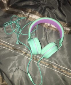 Kids Headphones, AILIHEN I35 On-Ear Headphones for School, 93dB Headphones Boy Girl, 3.5mm Wired Mic for Chromebook, Laptop (Green/Purple) Blue 39 81dMGDDSgGL