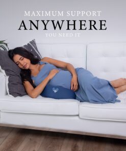 Pharmedoc Cooling Pregnancy Pillows for Sleeping Wedge Pillow, Maternity Pillow,Belly Wedge Memory Foam, Pregnancy Must Haves, New Mom Gifts for Women, Cooling Cover Navy Cooling Navy 31 81dNPGURjML