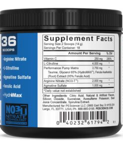 PEScience High Volume Nitric Oxide Booster Pump Pre Workout Powder, Black Cherry, 36 Scoops, Caffeine Free 9 81dNvV4pYSL
