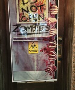 Beistle Zombie Lab Door Cover, 5’ x 30” – Plastic for Indoor & Outdoor Use – Easily Display – Halloween Decorations, Horror Front Door Cover, Scary Haunted Decor Zombies Lab 18 81dPQhLvH7L