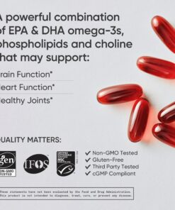 Sports Research Antarctic Krill Oil Omega 3 Softgels 1000mg (Double Strength) with Phospholipids, Choline & Astaxanthin - Sustainably Sourced, Non-GMO Verified & Gluten Free - 60 Capsules 60 Count (Pack of 1) 23 81dPpUzyOML 3