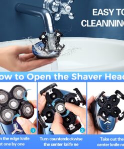 Head Shaver for Bald Men,5 in 1 Bald Head Shavers for Men Cordless,Waterproof Wet/Dry 5 Head Mens Electric Razor for Head Face Shaving, USB Mans Grooming Kit Rechargeable,Rotary Shaver Gift for Men 27 81dPxMVmXvL