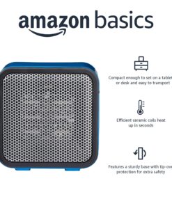 Amazon Basics 500-Watt Ceramic Small Space Personal Mini Heater - Blue 21 81dQAeN97NL