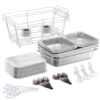 Tiger Chef Chafing Dish Buffet Set Disposable - Full Size Disposable Wire Chafer Stand Kit - 30-Piece Catering Set for Parties Includes Chafer Pans Disposable Serving Utensils 15 81dQe0gvm8L