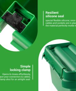 SockitBox – The Original Weatherproof Connection Box – Indoor & Outdoor Electrical Power Cord Enclosure for Timers, Extension Cables, Reels, Transformers, Power Strips, Lights & Tools – Large – Green 27 81dRKxREtL 1