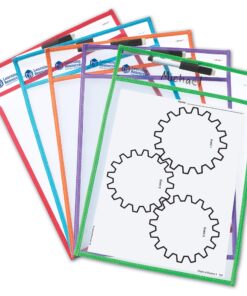 Learning Resources Write and Wipe Pockets, 5 Colorful Classroom Dry Erase Pockets, Ages 3+ 13 81dTC7QYNDL