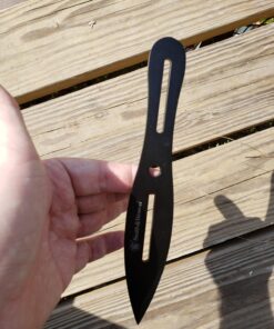 Smith & Wesson Bullseye Throwing Products with Full Tang Stainless Steel Design and Protective Nylon Sheaths for Recreation and Competition 8" Black Throwing Knives 37 81dUvbw1jGL 3